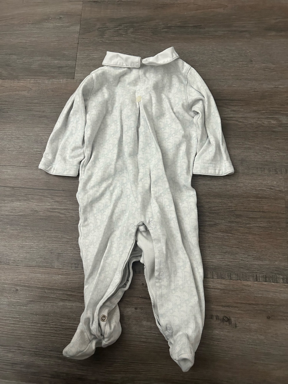 Baby Dior Light Blue Baby One-Piece Footed Outfit